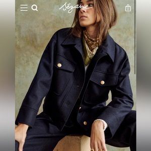 Sezane Erwann Jacket, sz 34, navy